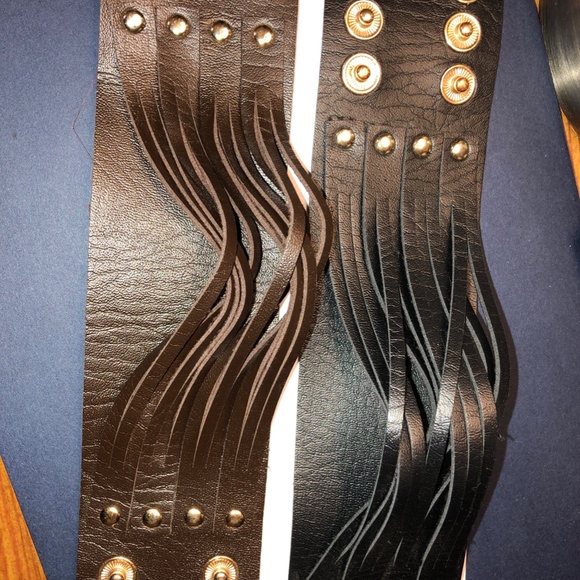 🔥Leather Bracelet/Cuff Punk Rock Adj🔥 - Picture 3 of 5